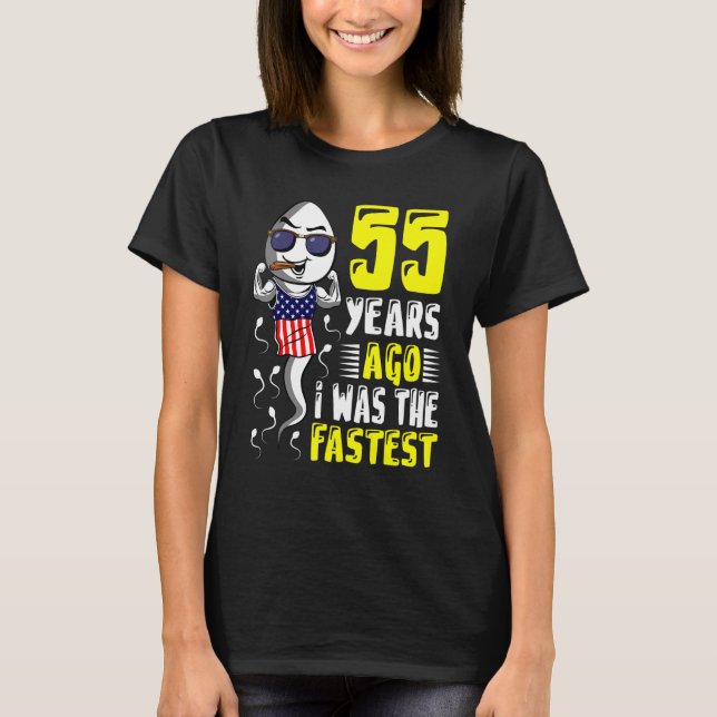 Camiseta Meninos 55 Anos Atrás Eu Era O 55.º Aniversário Ma (Frente)
