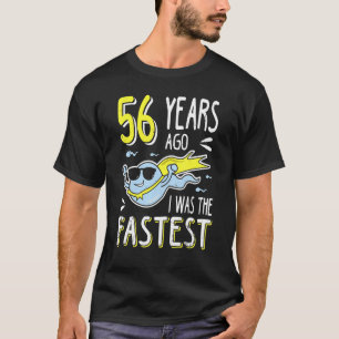Camiseta Meninos 56 Anos Atrás Eu Era O 56.º Aniversário Ma