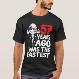 Camiseta Meninos 57 Anos Atrás Eu Era O 57º Aniversário Mai