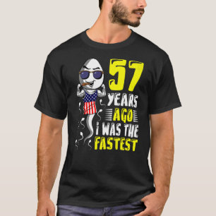 Camiseta Meninos 57 Anos Atrás Eu Era O 57º Aniversário Mai