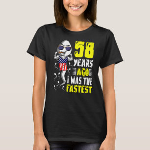 Camiseta Meninos 58 Anos Atrás Eu Era O 58º Aniversário Mai