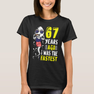 Camiseta Meninos 67 Anos Atrás Eu Era O 67º Aniversário Mai
