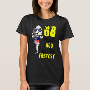 Camiseta Meninos 68 Anos Atrás Eu Era O 68º Aniversário Mai