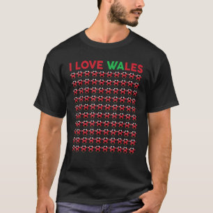 Camiseta Meninos Adoram Wales Soccer Balls Crianças Toddler