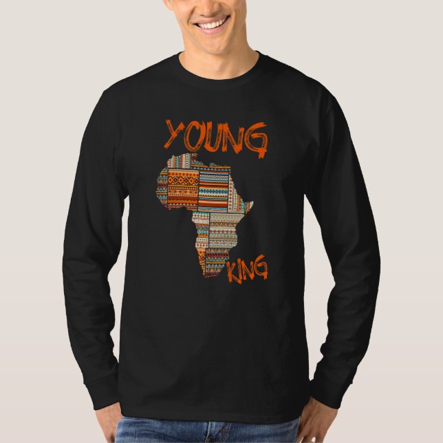 Camiseta Meninos Africanos Atraem Kente Impressão Jovens Cr (Frente)