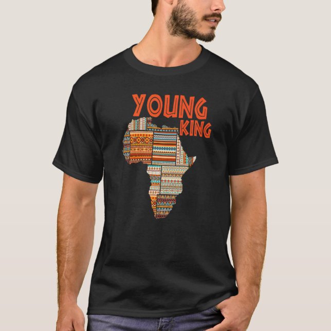Camiseta Meninos Africanos Atraem Kente Impressão Jovens Cr (Frente)