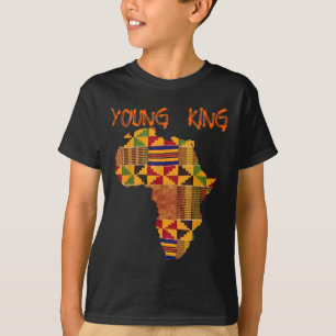 Camiseta Meninos africanos do Impressão Kente com o Rei Ken