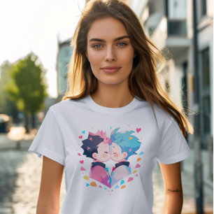 Camiseta Meninos Animes Beijantes Bonitos