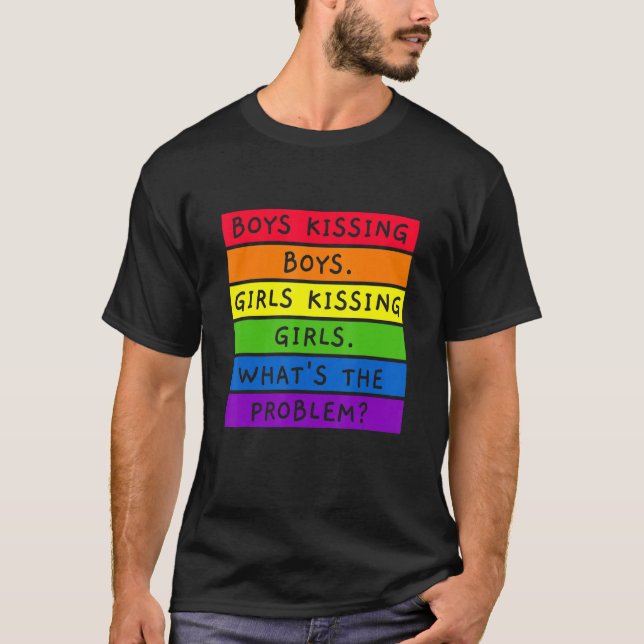 Camiseta Meninos Beijando Meninas Beijando Meninas LGBTQIA+ (Frente)