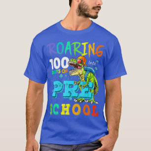 Camiseta Meninos Bonitos Dinossauros T-Rex Andando Em 100 D