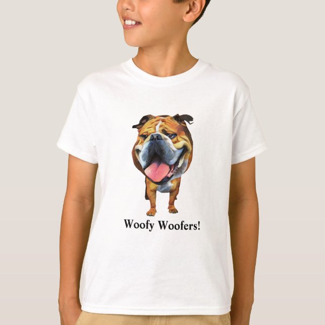 Camiseta Meninos Bulldog Engraçado (Frente)