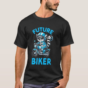 Camiseta Meninos Ciclista Motocicleta Pilotando Lêmure Meni