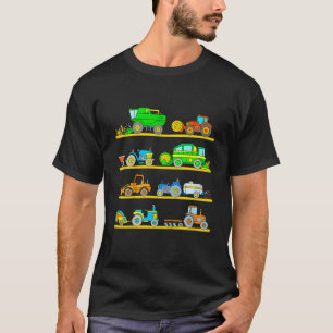 Camiseta Meninos Colheitadeira Veículos Agrícolas Trator Me