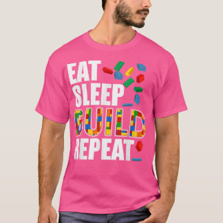 Camiseta Meninos Comem Sono Construam Repetir Blocos Funerá