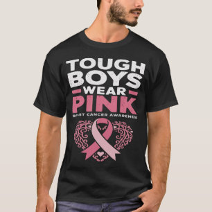 Camiseta Meninos Corajosos Laço Rosa Conscientização do Cân