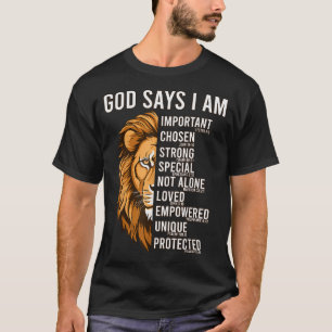 Camiseta Meninos Cristãos Deus Diz Que Eu Sou Jesus Leão To