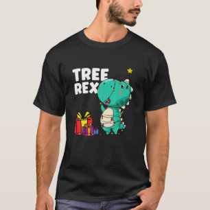 Camiseta Meninos da Árvore de Natal do Dinossaur Trex Rex C