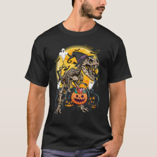 Camiseta Meninos das Halloween Dinossaur Skeleton rex Pumpk