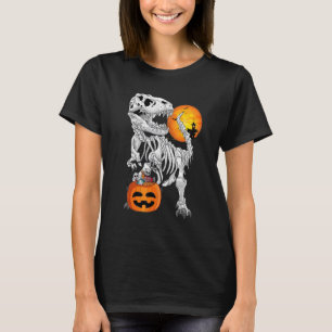 Camiseta Meninos das Halloween Dinossaur Skeleton rex Pumpk