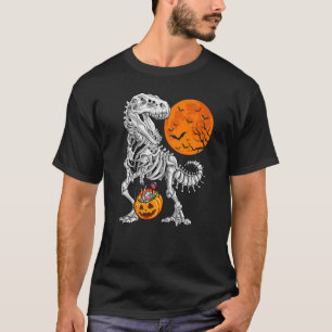 Camiseta Meninos das Halloween Dinossaur Skeleton Rex Scarp