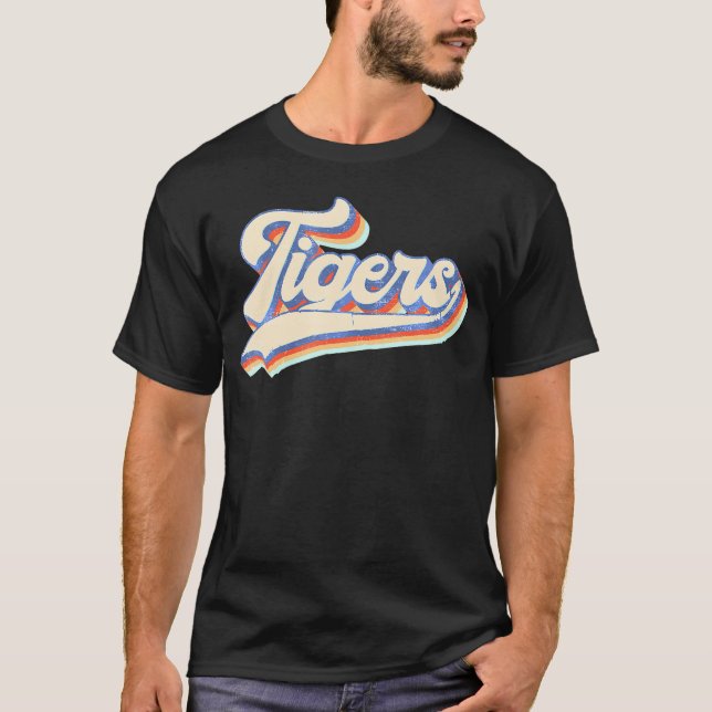 Camiseta Meninos de nomes de esportes da escola de Tigers (Frente)