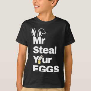 Camiseta Meninos de Páscoa bebês senhor rouba seus ovos eng
