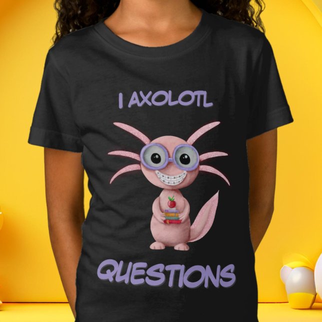 Camiseta Meninos de perguntas sobre o Axolotl, cor-de-rosa- (Criador carregado)