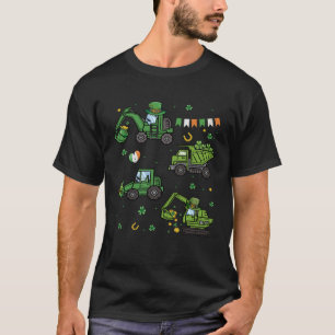 Camiseta Meninos Dia de São Patrício Guindaste Caminhão Con