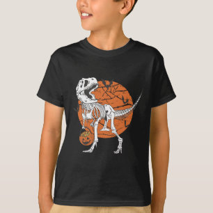 Camiseta Meninos Dinossauro Esqueleto T Rex Assustador Pump