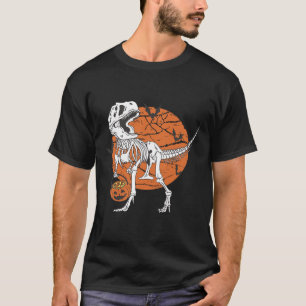 Camiseta Meninos Dinossauro Esqueleto T Rex Assustador Pump