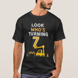 Camiseta Meninos Divertidos Aniversário de Sete Anos 7º Con