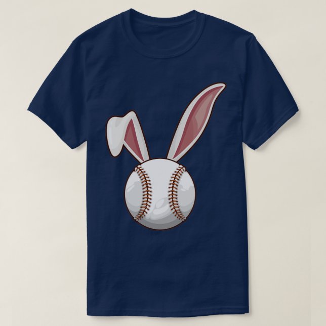 Camiseta Meninos do Dia da Páscoa do Baseball Bola Coelhinh (Frente do Design)