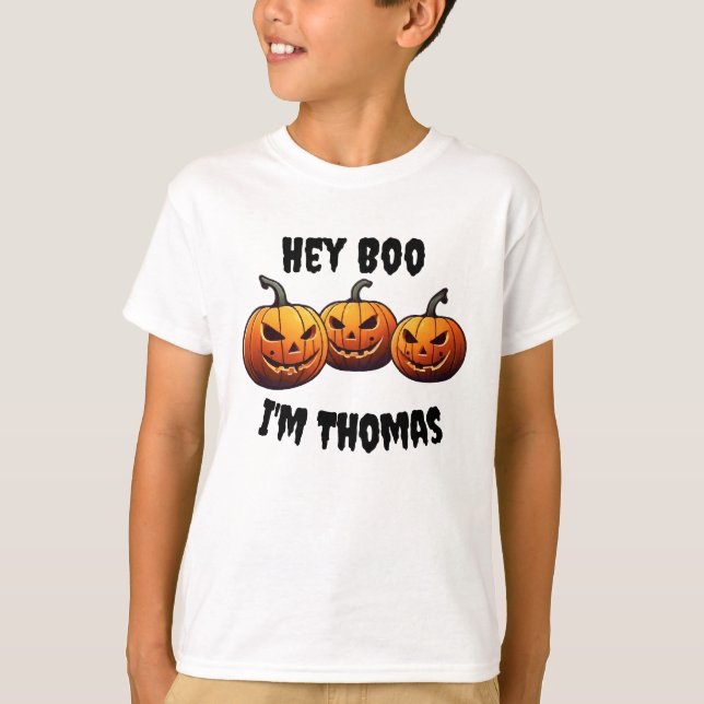 Camiseta Meninos do Dia das Bruxas de Boo, Bonecas Personal (Frente)