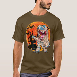 Camiseta Meninos do Halloween Dinossaur Skeleton T rex Pump