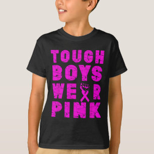 Camiseta Meninos duros Vestem cor-de-rosa Legal Cancer de m