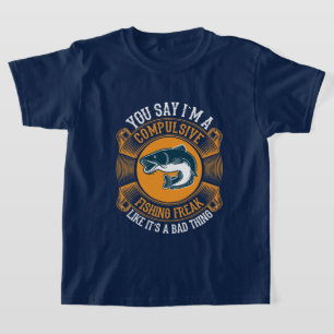 Camiseta Meninos engraçados pescando arte de palavra