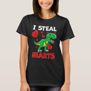 Camiseta Meninos Eu Roubo Corações Amante de Dinossauro Cri
