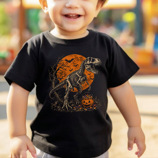 Camiseta Meninos Fantasmas de Halloween Abóbora Esqueleto C