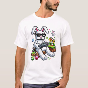 Camiseta Meninos Feliz Dia de Páscoa Coelho Ovo Video Game 