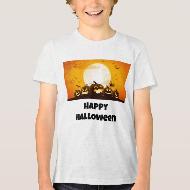 camiseta meninos feliz halloween (Frente)