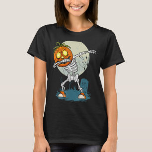 Camiseta Meninos Halloween Dabbing Skeleton Assustador Jack