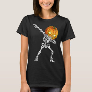 Camiseta Meninos Halloween Dabbing Skeleton Assustador Jack