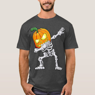 Camiseta Meninos Halloween Dabbing Skeleton Assustador Jack
