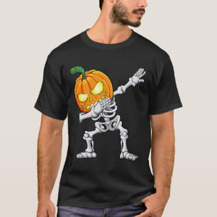Camiseta Meninos Halloween Dabbing Skeleton Assustador Jack