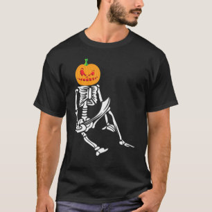 Camiseta Meninos Halloween Meninos Dabbing Skeleton Assusta