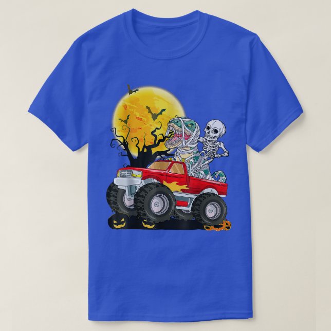 Camiseta Meninos Halloween Monster Crash Pumpkin Dinosau (Frente do Design)