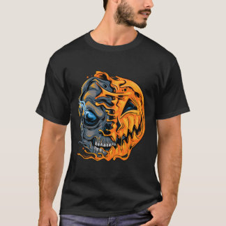 Camiseta Meninos Halloween Pumpkin Skull Crianças Adolescen