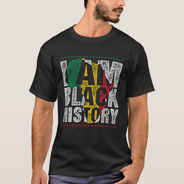 Camiseta Meninos História Negra Mês Eu sou a História Negra (Frente)