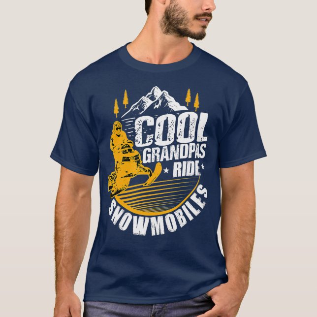 Camiseta Meninos Legal Vovô Andam Snowmobils Dando Engraçad (Frente)