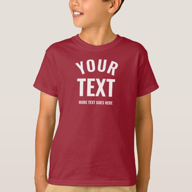 Camiseta Meninos Melhor Modelo de Maroon Vermelho Elegante  (Frente)
